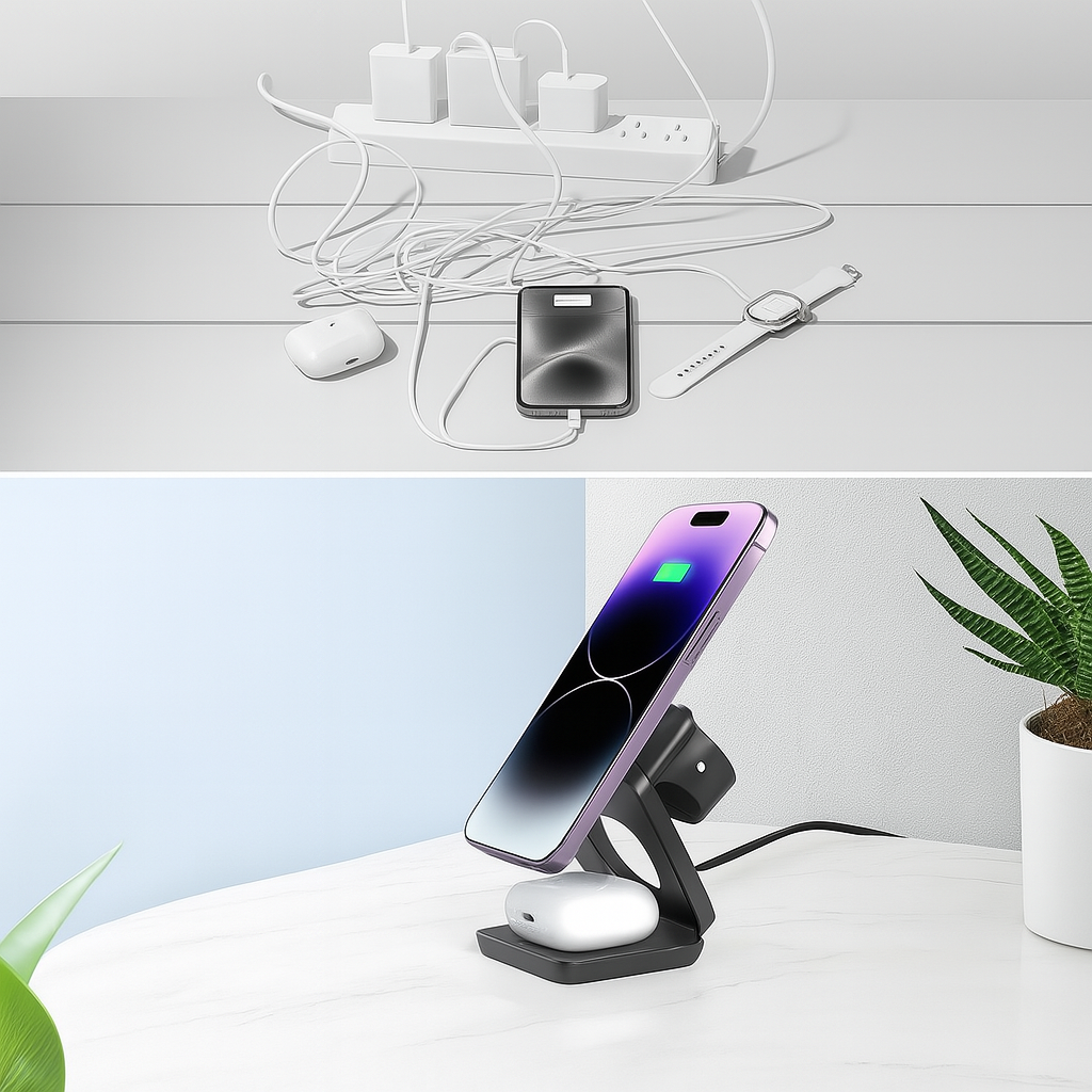 PowerDock - Base de carga 3 en 1